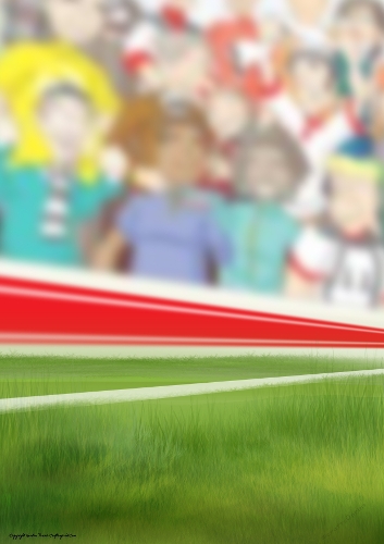 Sports Crowd Scene Background Red and White