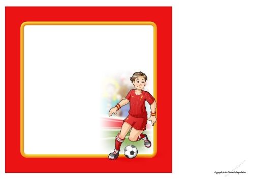 Young Footballer Dude Red, White and Yellow 8x8 Quick Card Insert