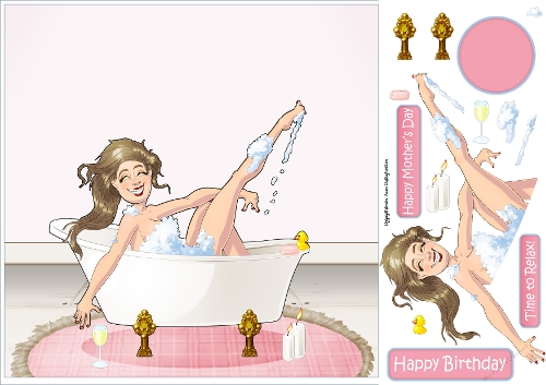 Bubbly Bath Time 8x8 Quick Card