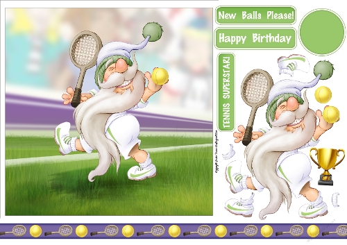 Gnome Tennis 7x7 Quick Card