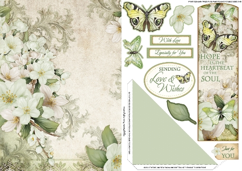Butterfly Bouquet Bookmark Card Green