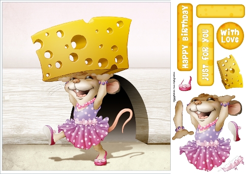 Too Much Cheese Mrs Mouse 2 8x8 Quick Card