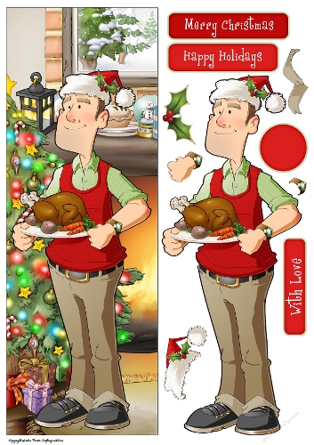 Christmas Turkey Dude Large Vertical DL