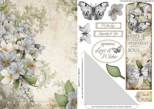 Butterfly Bouquet Bookmark Card Silver