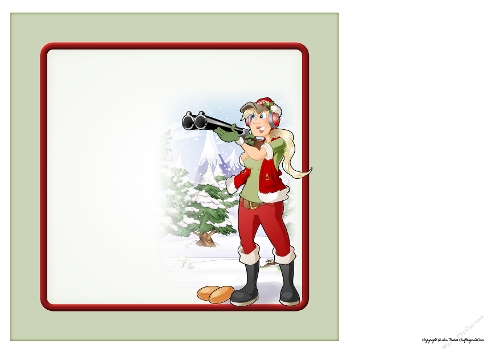 Christmas Clay Pigeon Shooting Dudess 8x8 Quick Card Insert