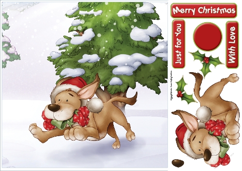 Christmas Puppy Love Sandy 8x8 Quick Card