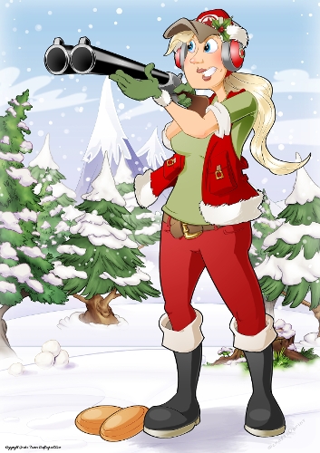 Christmas Clay Pigeon Shooting Dudess A4