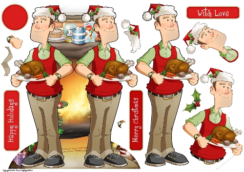Christmas Turkey Dude Shaped Card