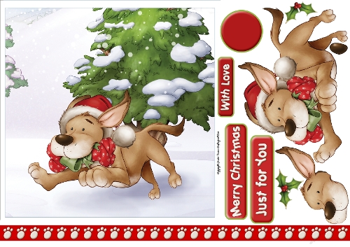 Christmas Puppy Love Sandy 7x7 Quick Card