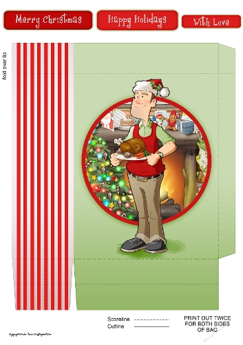 Christmas Turkey Dude Mini Gift Bag