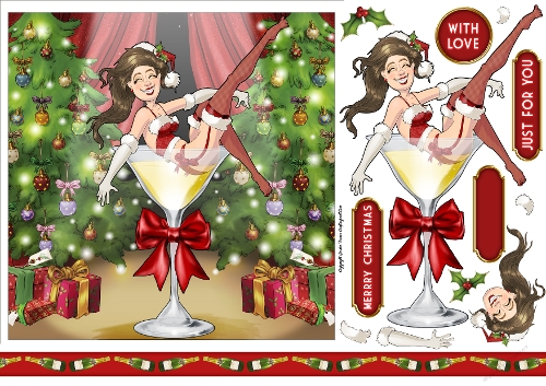 Mrs Claus Burlesque Dudess 7x7 Quick Card