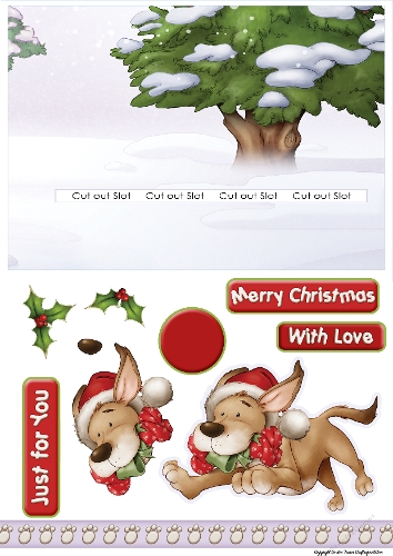 Christmas Puppy Love Sandy Slider Card