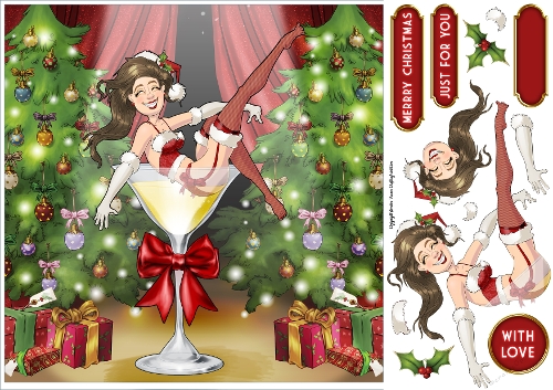 Mrs Claus Burlesque Dudess 8x8 Quick Card