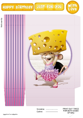 Too Much Cheese Mrs Mouse 2 Mini Gift Bag