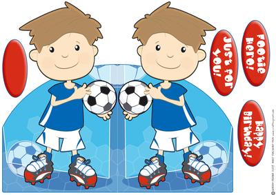 Football Boy Blue Shaped.