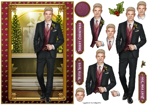 Art Deco Christmas Rodrigo (Dark Pink)