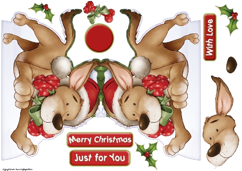 Christmas Puppy Love Sandy Shaped Card