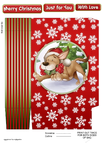 Christmas Puppy Love Sandy Mini Gift Bag
