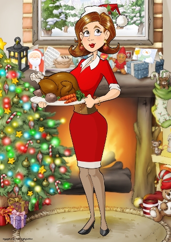 Christmas Turkey Dudess A4