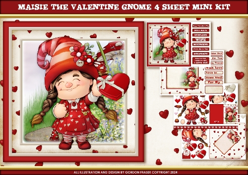 Maisie the Gnome Valentines Day 4 Sheet Mini Kit