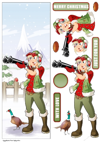 Christmas Clay Pheasant Shooting Dudess Vertical DL