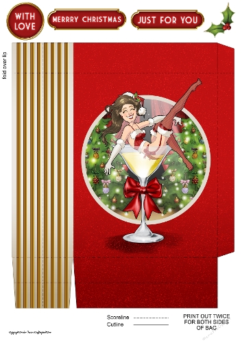 Mrs Claus Burlesque Dudess Mini Gift Bag