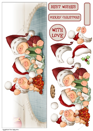 Three Little Pigs Christmas Large Horizontal DL