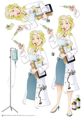 Get Well Soon Doctor Lady Decoupage Sheet.