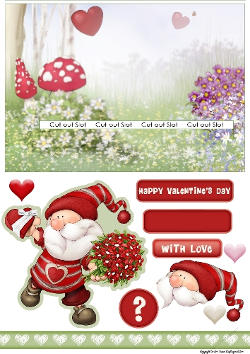 Valentines Day Gnome 2 Slider Card