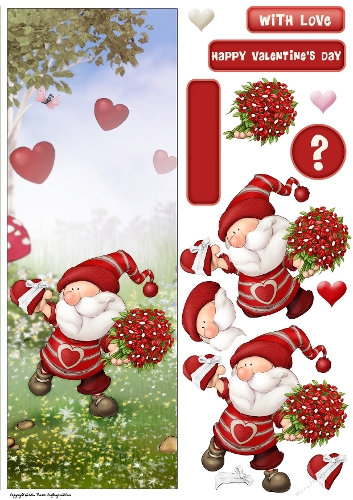 Valentines Day Gnome 2 Large Vertical DL