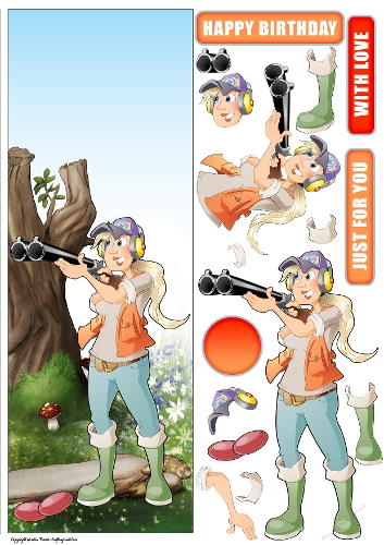 Clay Pigeon Shooting Dudess Large Vertical DL