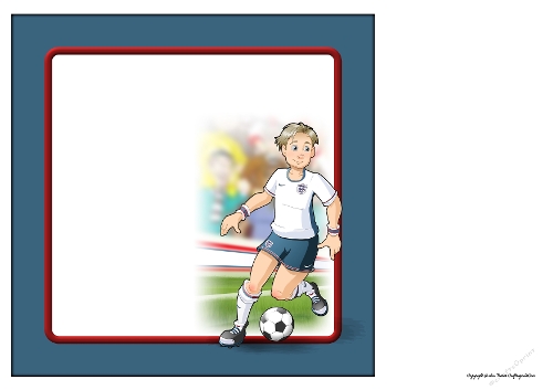 Young Footballer Dude White, Red and Blue 8x8 Quick Card Insert