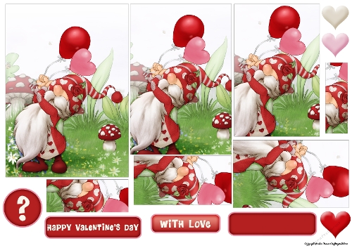 Valentines Day Gnome 3 Pyramid