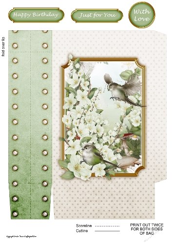 Long Tailed Blue with Blossom Green Mini Gift Bag