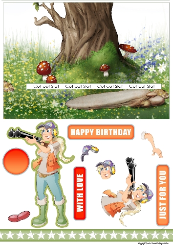 Clay Pigeon Shooting Dudess Slider Card