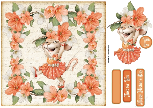 Mrs Mothers Day Mouse 2 8x8 Quick Card
