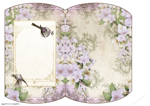 Long Tailed Bird with Blossom Lilac Mini Pillow Box