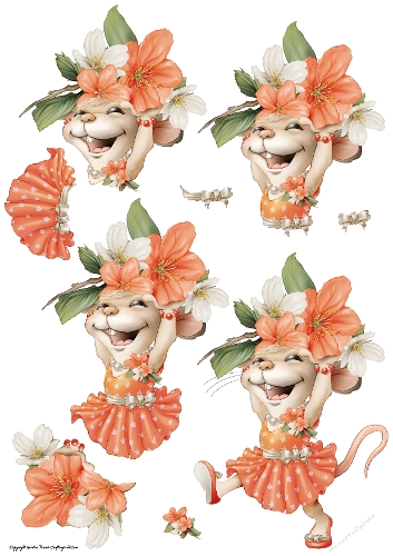 Mrs Mothers Day Mouse 2 Decoupage Sheet