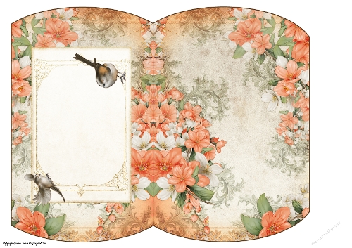 Long Tailed Bird with Blossom Peach Mini Pillow Box