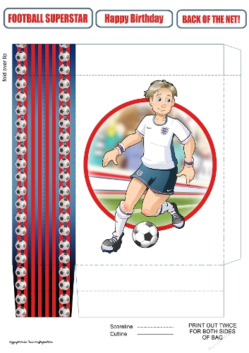 Young Footballer Dude White, Red and Blue Mini Gift Bag