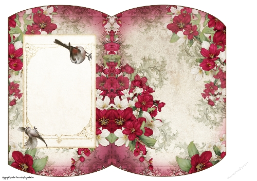 Long Tailed Bird with Blossom Dark Pink Mini Pillow Box