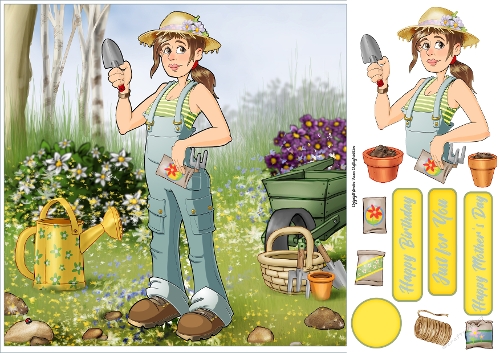 Gardening Dudess 5 8x8 Quick Card