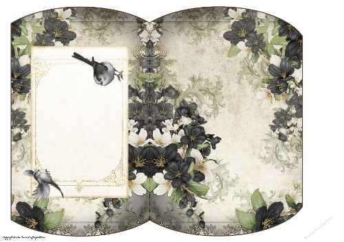 Long Tailed Bird with Blossom Black Mini Pillow Box