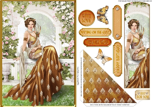 Art Deco Lola Bookmark Card Gold