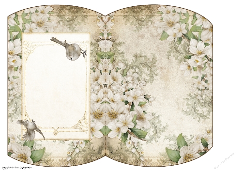 Long Tailed Bird with Blossom Cream Mini Pillow Box