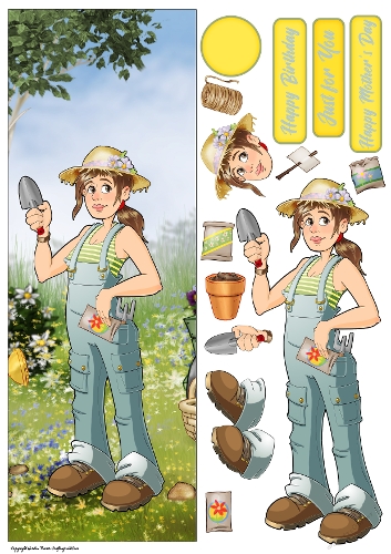 Gardening Dudess 5 Large, Vertical DL Card
