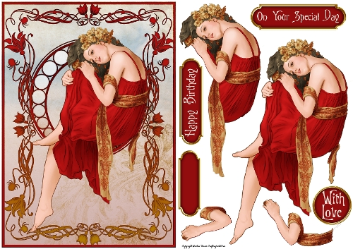 Art Nouveau Delphine Red