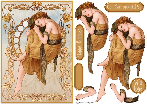 Art Nouveau Delphine Gold