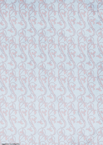 Art Nouveau Delphine Leaf Swirl Paper Blue