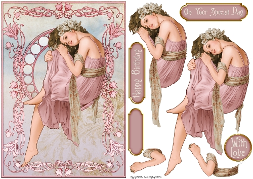 Art Nouveau Delphine Pink